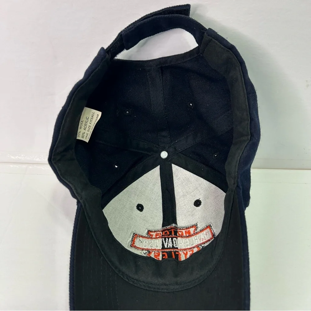 Harley Davidson Navy Orange Baseball adjustable cap hat unisex - Picture 6 of 8
